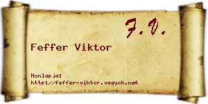 Feffer Viktor névjegykártya